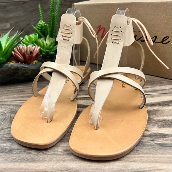 NIB Matisse Sunnie Gladiator Leather Sandal Natural - Picture 4 of 15